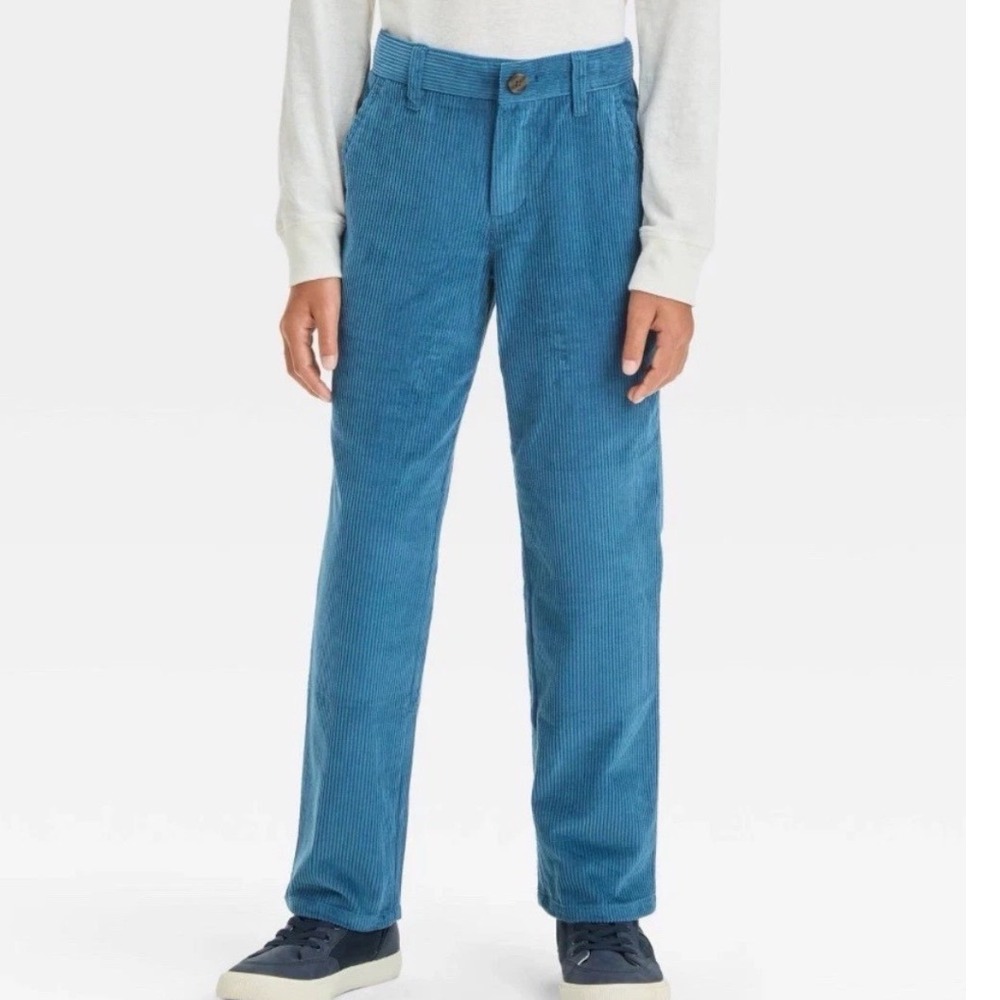 NWT Cat & Jack Corduroy Dusty Blue Boy Pants Soft Straight Various Sizes